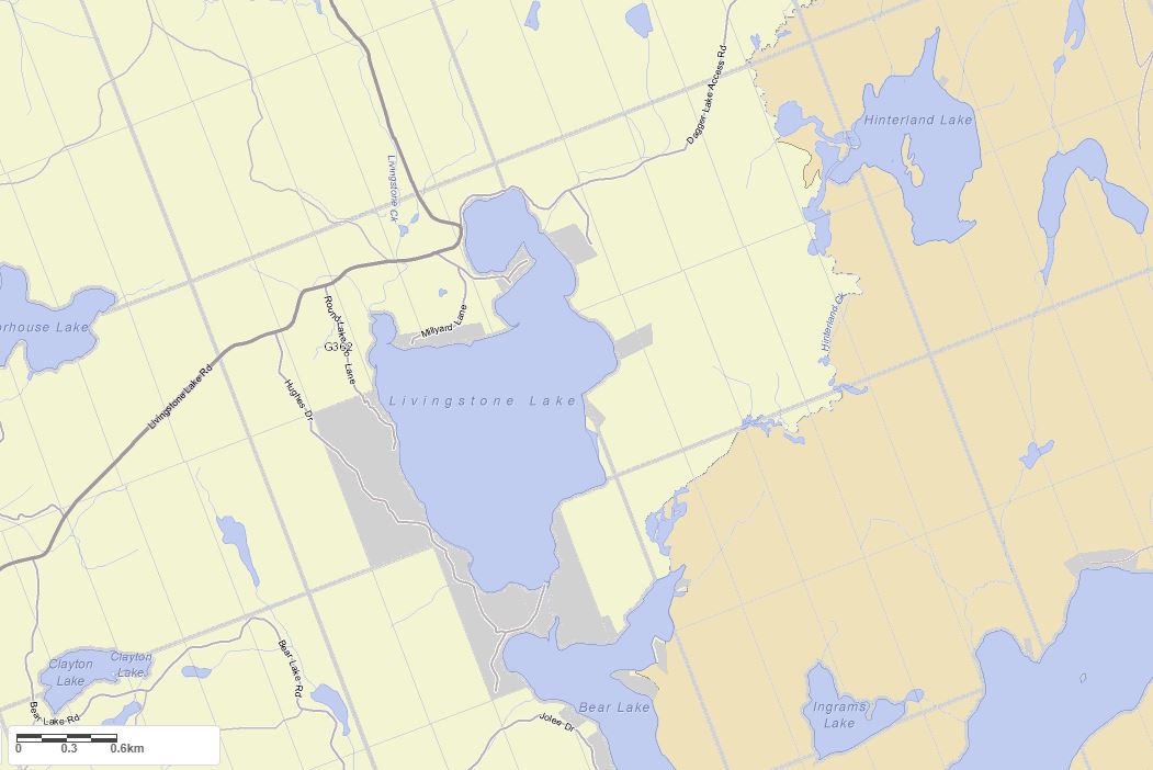 Crown Land Map of Livingstone Lake in Municipality of Algonquin Highlands and the District of Haliburton